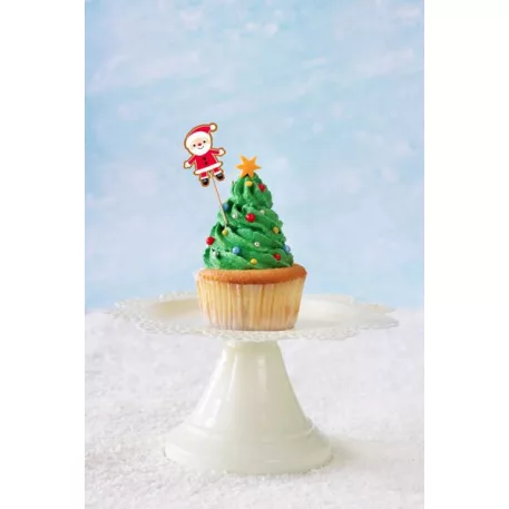 Papír és fogpiszkáló készlet MagicHome Karácsony, muffinokhoz sütéshez, 48 db-os készlet
