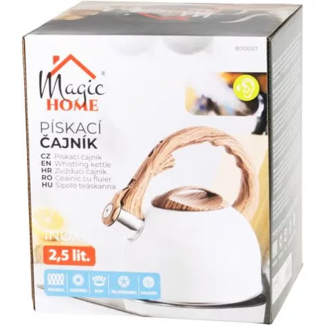 Teáskanna MagicHome, sípoló, fehér, 2500 ml