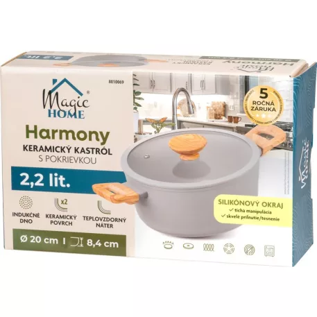 MagicHome Harmony lábas, üvegfedővel, 20 cm