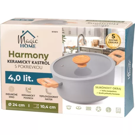 MagicHome Harmony lábas, üvegfedővel, 24 cm