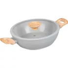 MagicHome Harmony Lábas, lapos, üvegfedővel, 26 cm