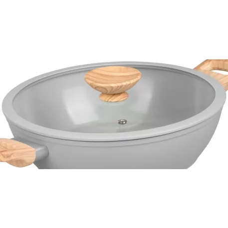 MagicHome Harmony Lábas, lapos, üvegfedővel, 26 cm