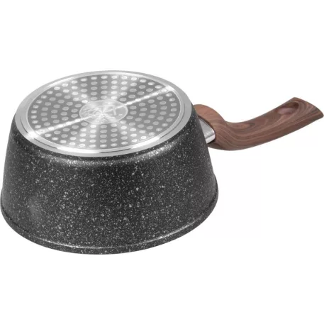 MagicHome Black Marble Line lábas, üvegfedővel, 16 cm