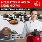 MagicHome Black Marble Line lábas, üvegfedővel, 16 cm