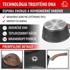 MagicHome Black Marble Line lábas, üvegfedővel, 16 cm