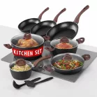 Étkészlet MagicHome Black Marble Line, 13 részes