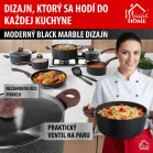 Étkészlet MagicHome Black Marble Line, 13 részes