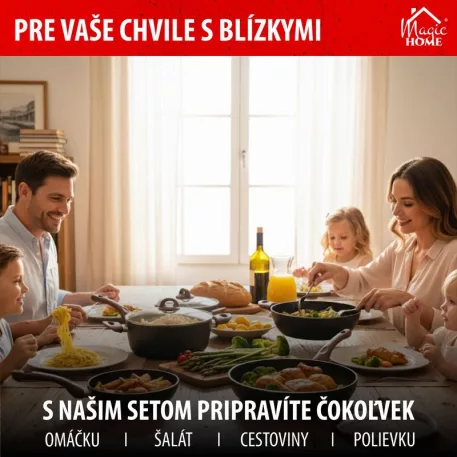 Étkészlet MagicHome Black Marble Line, 13 részes