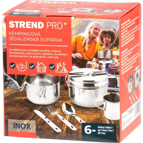 Strend Pro Grillszett, kemping étkészlet, rozsdamentes 13/15 cm