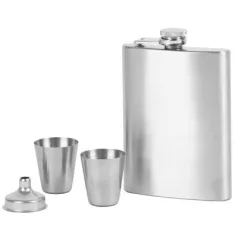   MagicHome Laposüveg szett 2db 30 ml feles pohár, tölcsér, rozsdamentes, ajándekcsomagolás