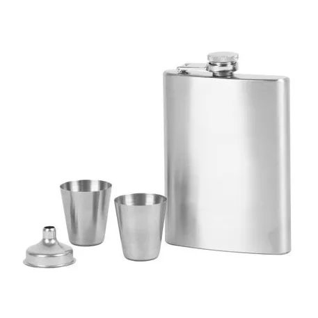 MagicHome Laposüveg szett 2db 30 ml feles pohár, tölcsér, rozsdamentes, ajándekcsomagolás