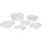 MagicHome 3 db-os négyzet üveg tárolóedény szett, fedővel, 400/900/1900 ml