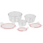 MagicHome 3 db-os kerek, üveg tárolóedény szett, fedővel, 370/800/1500 ml