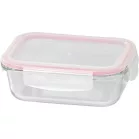 MagicHome üveg tárolóedény, téglalap alakú, 650 ml, fedővel, Clip