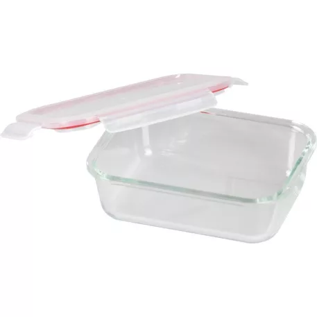 MagicHome üveg tárolóedény, téglalap alakú 1000 ml, fedővel, Clip