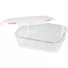 MagicHome üveg tárolóedény, téglalap alakú, 1500 ml, fedővel, Clip