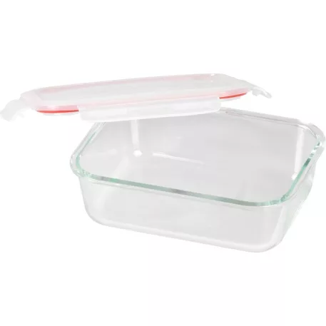 MagicHome üveg tárolóedény, téglalap alakú, 1500 ml, fedővel, Clip