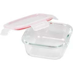   MagicHome üveg tárolóedény, négyzet alakú 520 ml, fedővel, Clip