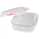 MagicHome üveg tárolóedény, négyzet alakú, 1200 ml, fedővel, Clip