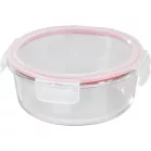 MagicHome üveg tárolóedény, kerek, 950 ml, fedővel, Clip