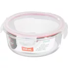 MagicHome üveg tárolóedény, kerek, 950 ml, fedővel, Clip