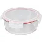 MagicHome üveg tárolóedény, kerek, 1300 ml, fedővel, Clip