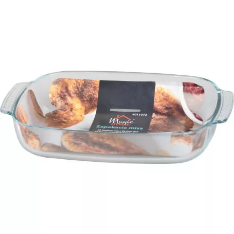 MagicHome üveg sütőtál, téglalap alakú, tepsi, 3900 ml