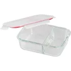 Tárolódoboz MagicHome, üveg, téglalap alakú, 1500 ml, fedővel, elválasztóval