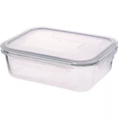   MagicHome üveg tároló, téglalap alakú, 1000 ml, fedővel, szellőző szeleppel