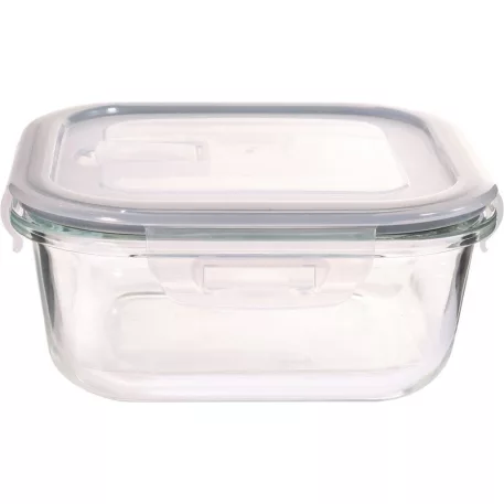 Tároló MagicHome, üveg, négyzetes, 800 ml, fedővel, szellőző szeleppel