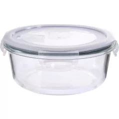   Tárolóedény MagicHome, üveg, kerek, 950 ml, fedővel, szellőzőszeleppel