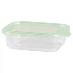   Tároló MagicHome, üveg, téglalap alakú, 650 ml, fedővel