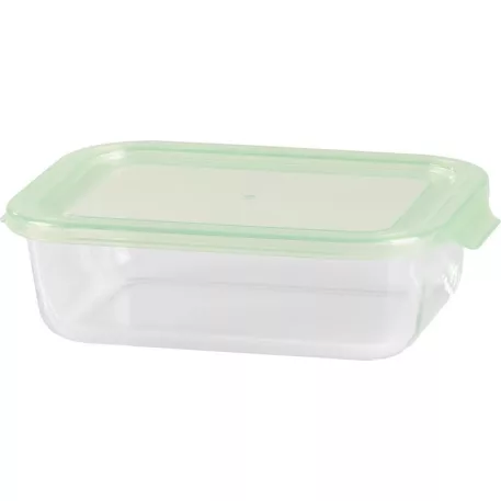 Tároló MagicHome, üveg, téglalap alakú, 1000 ml, fedővel, non-snap