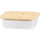 Tároló MagicHome, üveg, téglalap alakú, 1000 ml, bambusz fedéllel