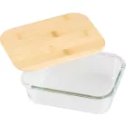 Tároló MagicHome, üveg, téglalap alakú, 1000 ml, bambusz fedéllel