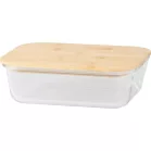 Tároló MagicHome, üveg, téglalap alakú, 1500 ml, bambusz fedéllel