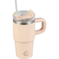   MagicHome Termobögre, 550 ml, szívószállal, rozsdamentes acél