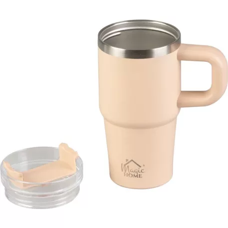 MagicHome Termobögre, 550 ml, szívószállal, rozsdamentes acél