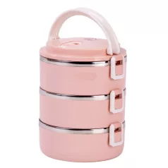 Ételhordó Magichome Lb933, 3 Részes, 1.5 L, Rózsaszín