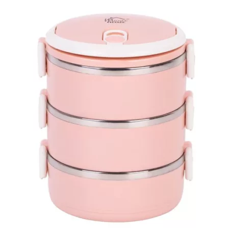 Ételhordó Magichome Lb933, 3 Részes, 1.5 L, Rózsaszín
