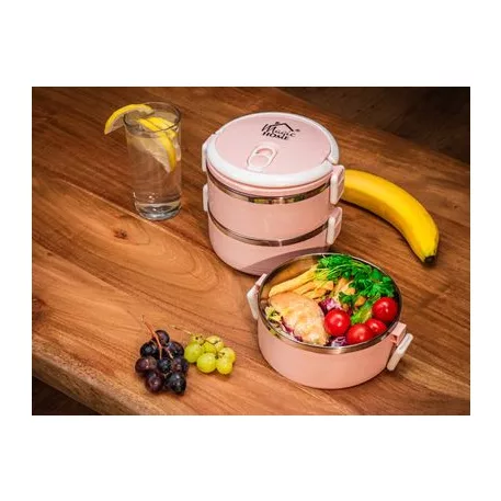Ételhordó Magichome Lb933, 3 Részes, 1.5 L, Rózsaszín