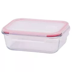   Étel Tároló Magichome Bsg2, 1000 ml, 20x15x6 cm, Téglalap Alakú, Jénai Üveg/Pp, Clip