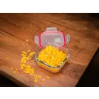 Étel Tároló Magichome Bsg1, 750 ml, 15x15x6 cm, Kocka Alakú, Jénai Üveg/Pp, Clip