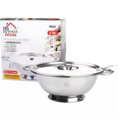   MagicHome levesestál merőkanállal, 3 l, terrine, rozsdamentes acél