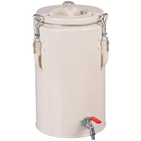 Edény, élelmiszer szálításra,elzárócsappal,fém, 275 x 275 x 445 mm, 10 l