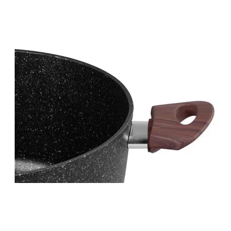 MagicHome Black Marble Line fazék, 28 cm, 5,9 l, tetővel