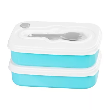 Ételhordó MagicHome, szögletes, 1 l, villaval/kanállal, 2 részes, 20,8 x 13,5 x 12,4 cm