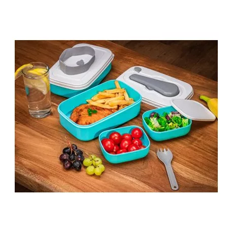 Ételhordó MagicHome, szögletes, 1 l, villaval/kanállal, 2 részes, 20,8 x 13,5 x 12,4 cm