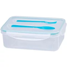   Ételhordó MagicHome, szögletes, 1,5 l, villaval és csatornával, 22 x 15,2 x 7,6 cm