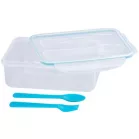 Ételhordó MagicHome, szögletes, 1,5 l, villaval és csatornával, 22 x 15,2 x 7,6 cm